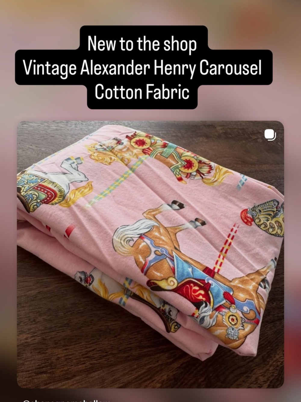 Vintage 2003 Alexander Henry Cotton Carousel Fabric 1.2 yards x 2 yards